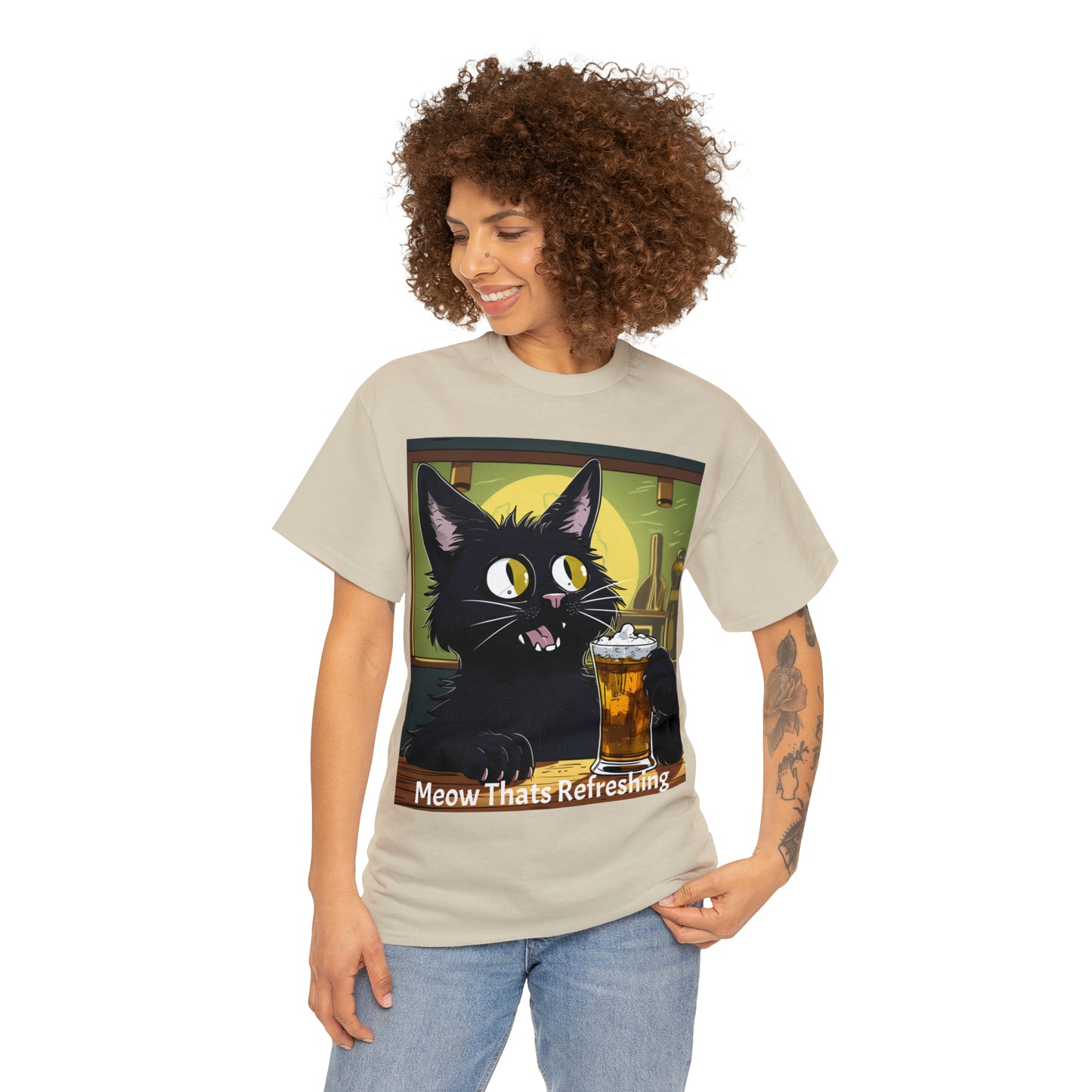 Bar Cat Unisex Heavy Cotton Tee