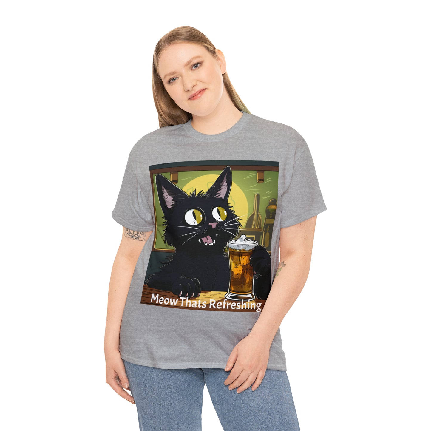 Bar Cat Unisex Heavy Cotton Tee