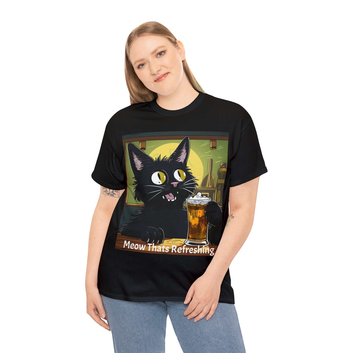 Bar Cat Unisex Heavy Cotton Tee