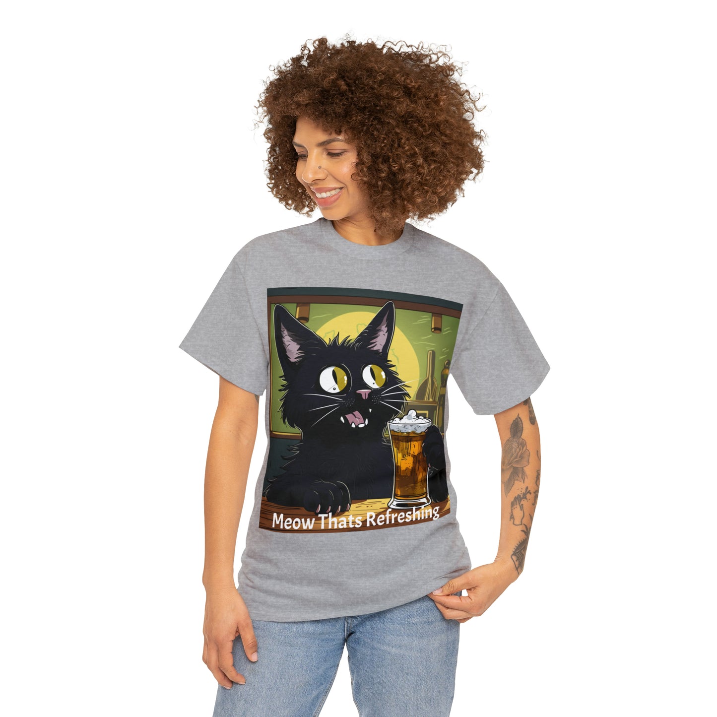 Bar Cat Unisex Heavy Cotton Tee