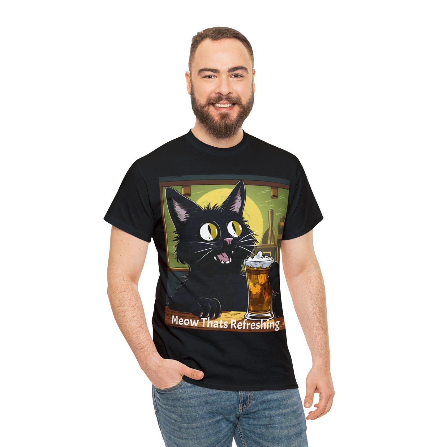 Bar Cat Unisex Heavy Cotton Tee