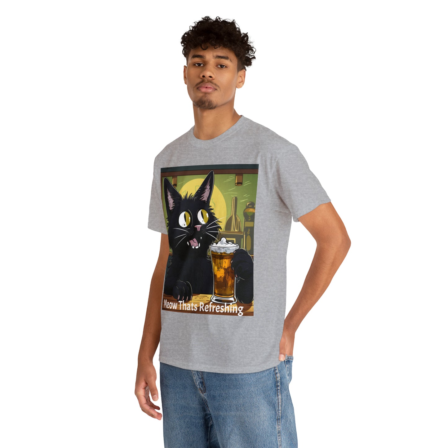 Bar Cat Unisex Heavy Cotton Tee