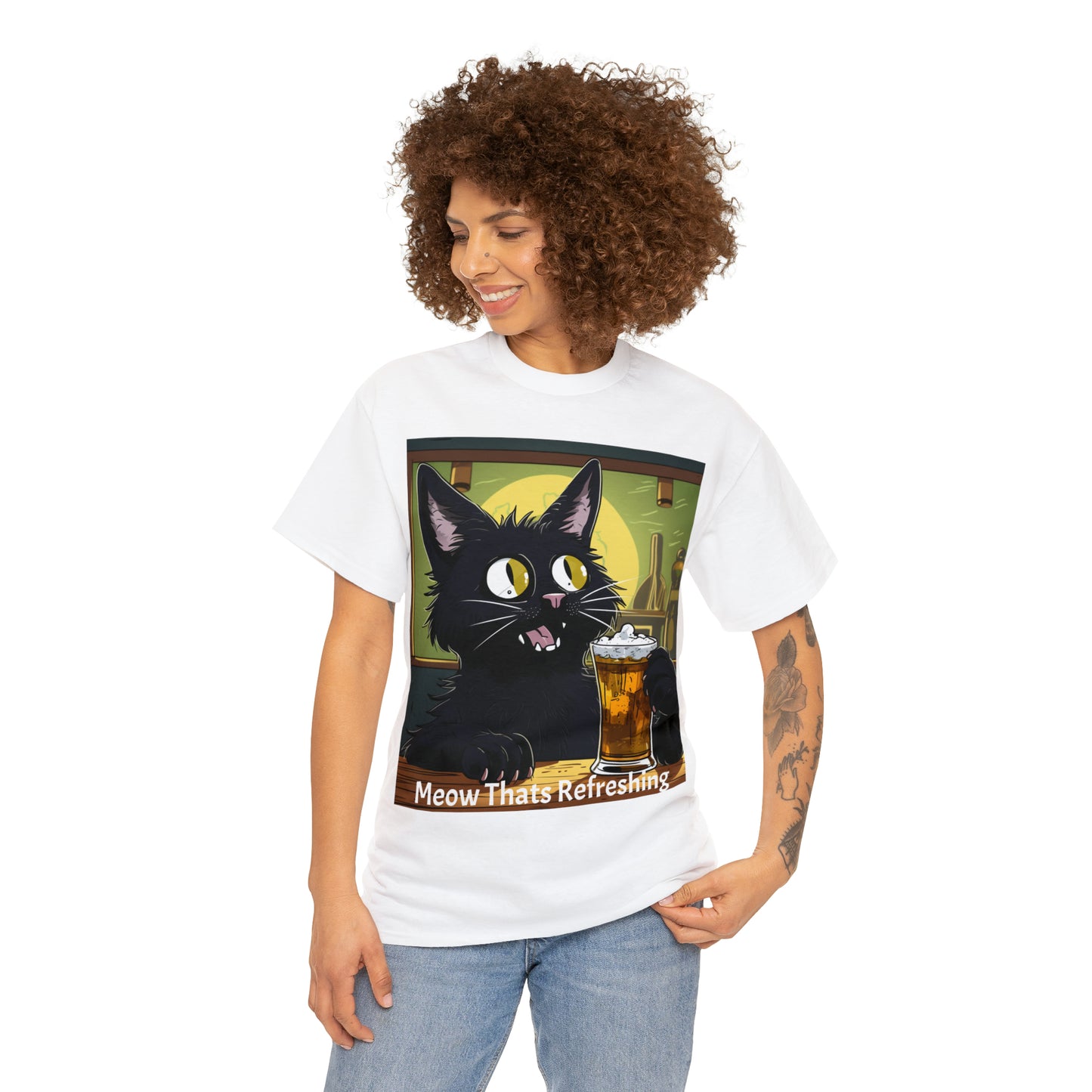 Bar Cat Unisex Heavy Cotton Tee