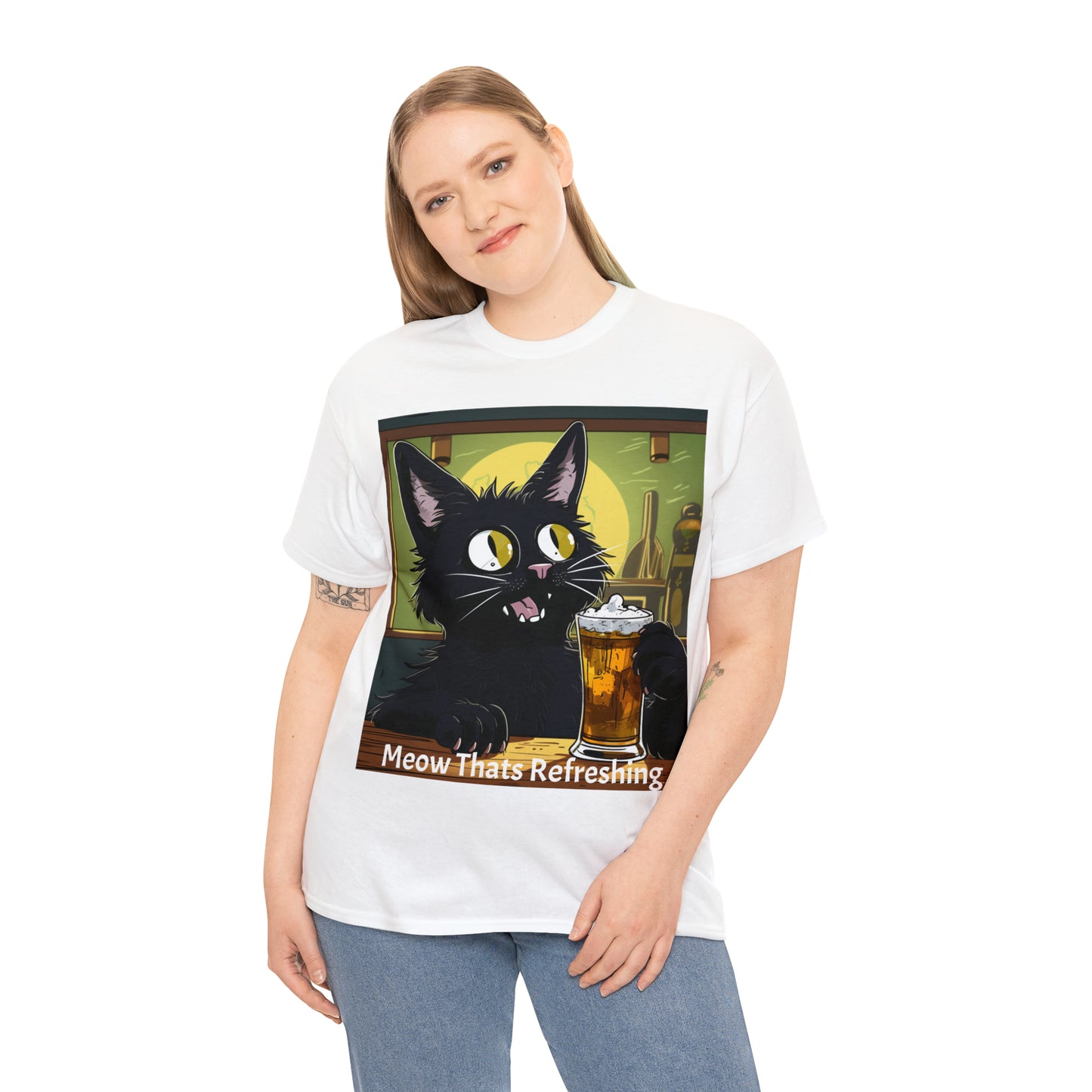 Bar Cat Unisex Heavy Cotton Tee