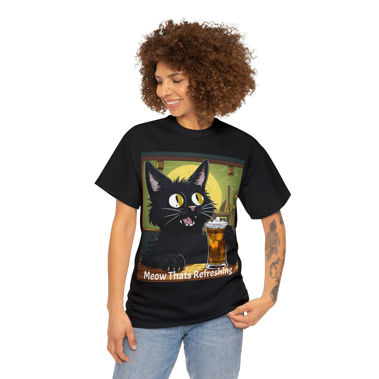 Bar Cat Unisex Heavy Cotton Tee