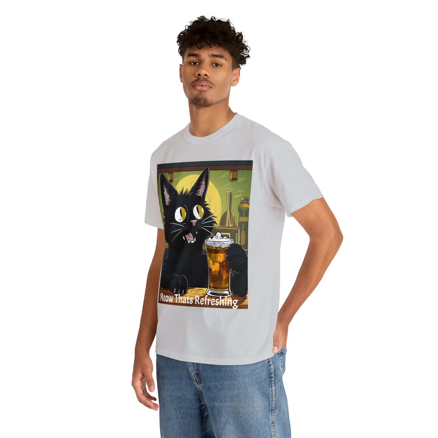 Bar Cat Unisex Heavy Cotton Tee