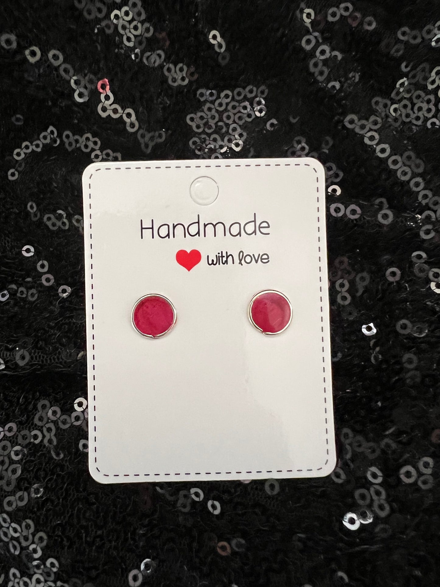 Mini circle stud earrings