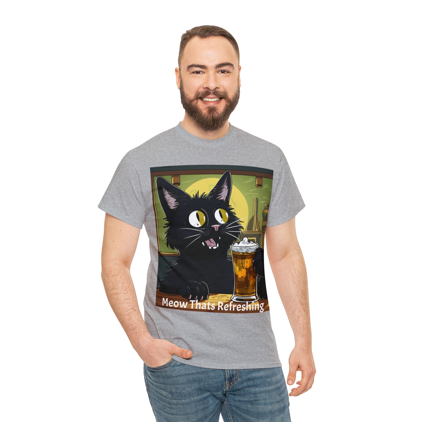 Bar Cat Unisex Heavy Cotton Tee