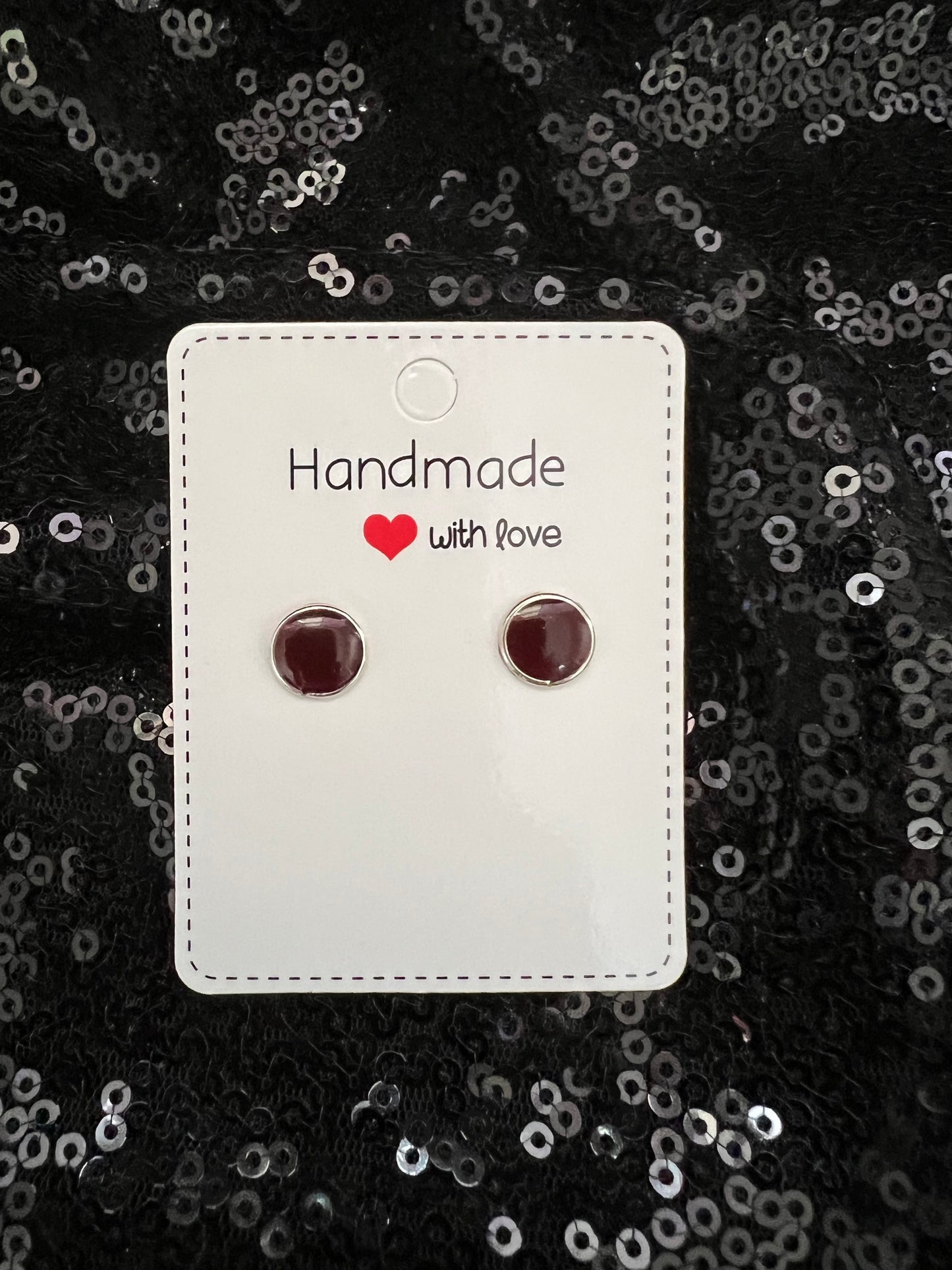 Mini circle stud earrings