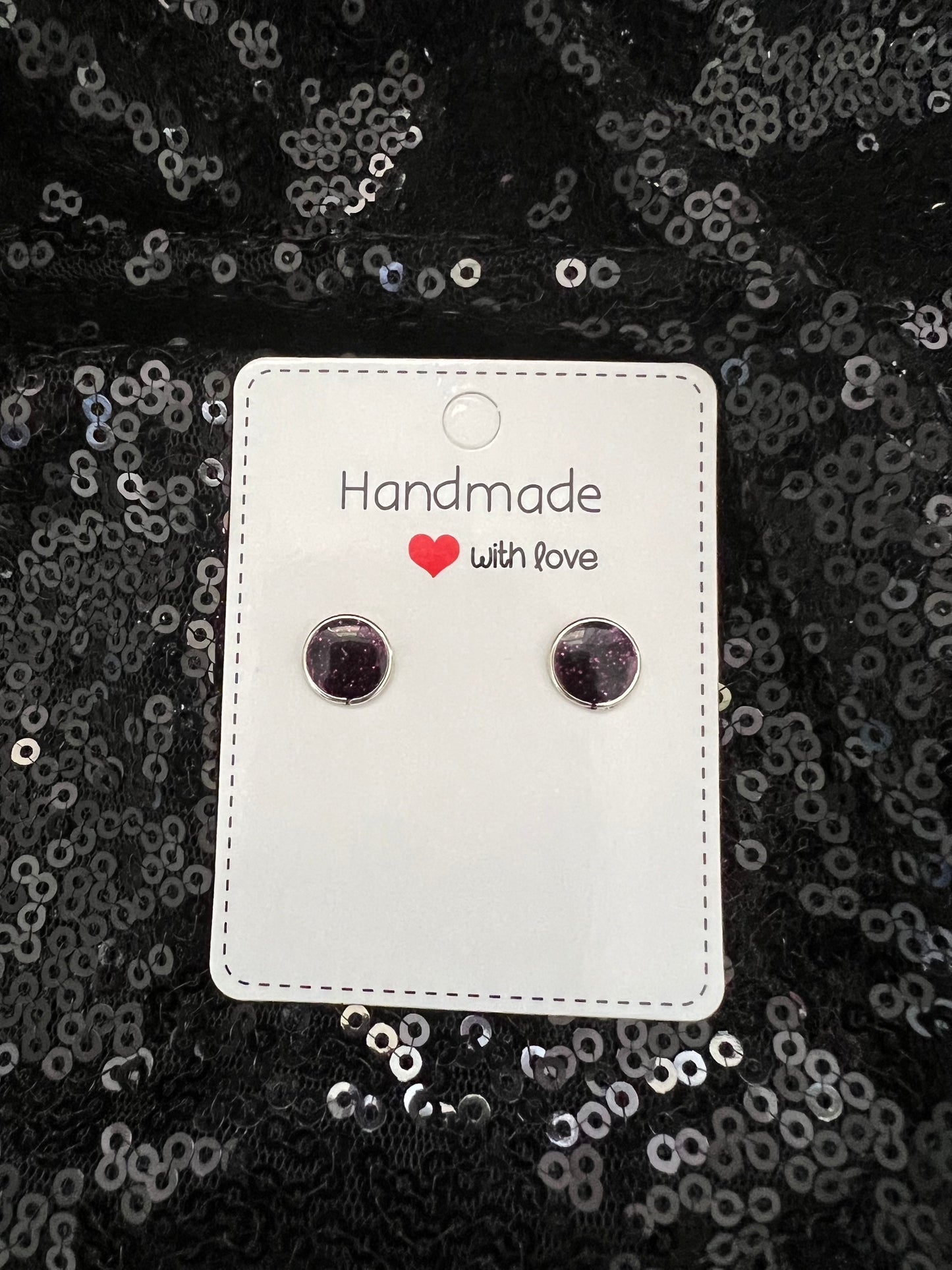 Mini circle stud earrings